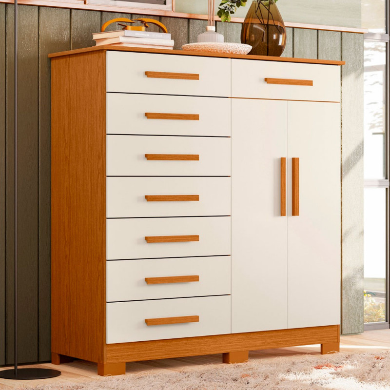 COMODA 8G 2P. ABRIR ALBATROZ NEW VERONA CINAMOMO/OFF WHITE COMODA 8G 2P. ABRIR ALBATROZ NEW VERONA CINAMOMO/OFF WHITE