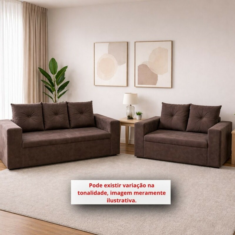 CJ ESTOFADO RG FLEX 2/3 LUGARES TURIM MARROM CJ ESTOFADO RG FLEX 2/3 LUGARES TURIM MARROM