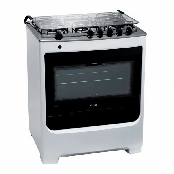 FOGAO 5B CONSUL CFS5NA MESA INOX BRANCO FOGAO 5B CONSUL CFS5NA MESA INOX BRANCO