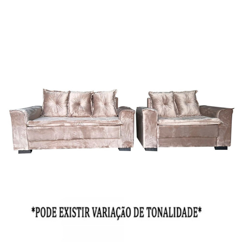 CJ ESTOFADO BOMFLEX 2/3 LUGARES HAITI BEGE VELUDO ASTECA 04 CJ ESTOFADO BOMFLEX 2/3 LUGARES HAITI BEGE VELUDO ASTECA 04