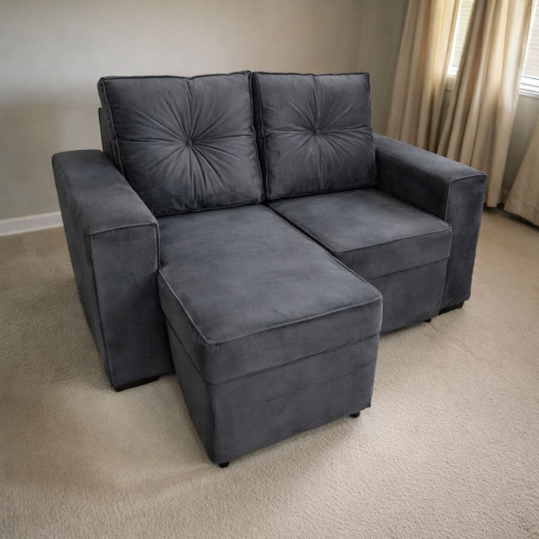 ESTOFADO MALU 2 LUGARES LARA RETRATIL GRAFITE VELUDO ESTOFADO MALU 2 LUGARES LARA RETRATIL GRAFITE VELUDO