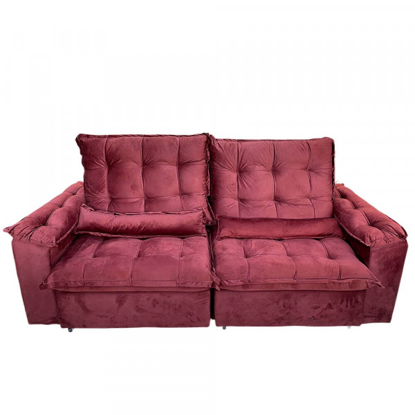 ESTOFADO BOMFLEX GRECIA RETRATIL VINHO VELUDO ASTECA 07 ESTOFADO BOMFLEX GRECIA RETRATIL VINHO VELUDO ASTECA 07