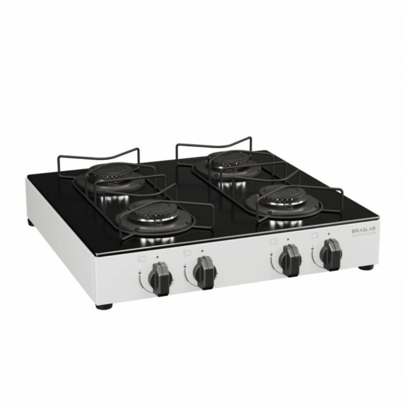 FOGAO 4B BRASLAR COOKTOP ASIATICO GLASS BRANCO FOGAO 4B BRASLAR COOKTOP ASIATICO GLASS BRANCO