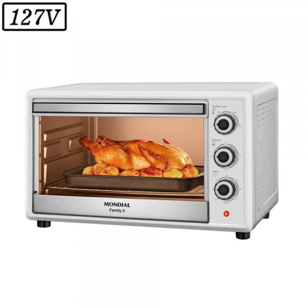 FORNO ELETRICO MONDIAL FRN-42-W FAMILY II 42L 1600W 127V BRANCO/INOX