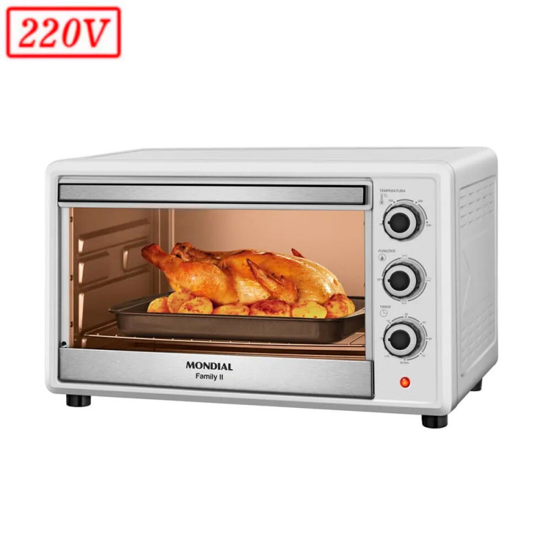 FORNO ELETRICO MONDIAL FRN-42-W FAMILY II 42L 1600W 220V BRANCO/INOX