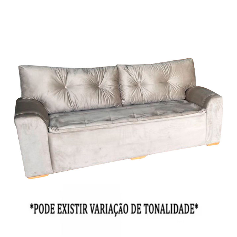 ESTOFADO MALU 3 LUGARES PARMA CASTOR VELUDO