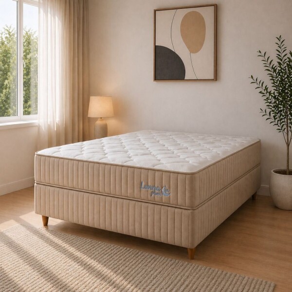 CJ BASE BOX/COLCHAO 138X188X67 PLUMATEX LUNNA PRIME MOLAS ENSACADAS