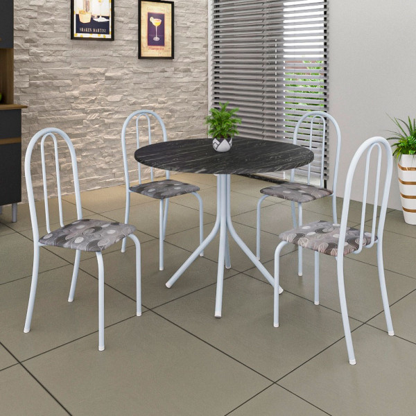 CJ MESA SOMA 4C ANE B 75CM REDONDA PARAOPEBA BRANCO