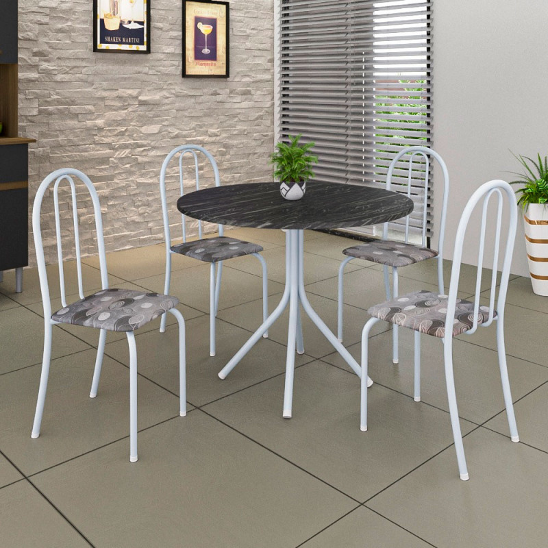 CJ MESA SOMA 4C ANE B 75CM REDONDA PARAOPEBA BRANCO