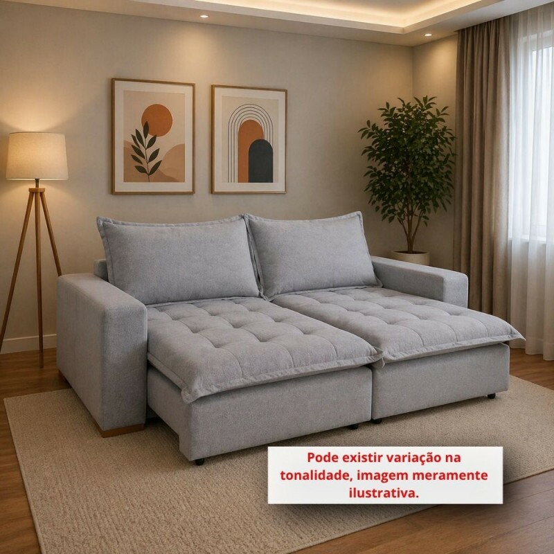ESTOFADO DESIGN MILANO RETRATIL CAMA MARTE CINZA ESTOFADO DESIGN MILANO RETRATIL CAMA MARTE CINZA