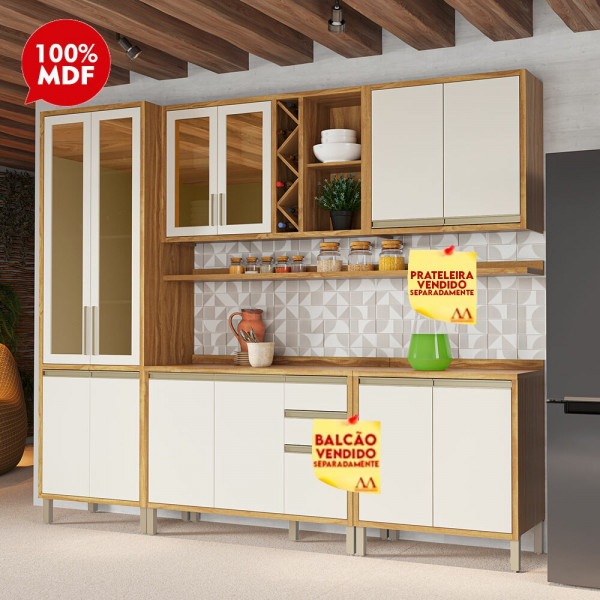 COZINHA RONIPA TEMPRANILLO SIMPLES AMENDOA/OFF WHITE COZINHA RONIPA TEMPRANILLO SIMPLES AMENDOA/OFF WHITE