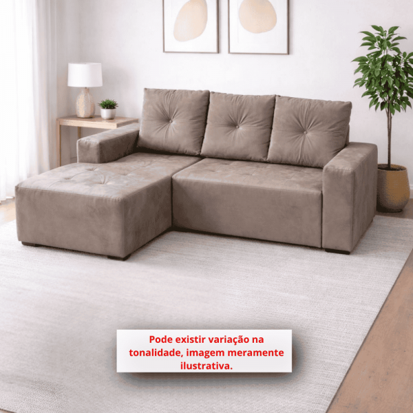 ESTOFADO RG FLEX 3 LUGARES DUBAI C/CHAISE BEGE ESTOFADO RG FLEX 3 LUGARES DUBAI C/CHAISE BEGE