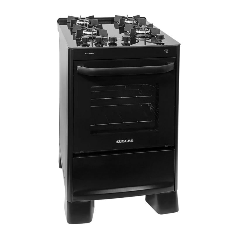 FOGAO 4B SUGGAR PISO MAX GLASS MESA VIDRO PRETO FGVMG410PT FOGAO 4B SUGGAR PISO MAX GLASS MESA VIDRO PRETO FGVMG410PT