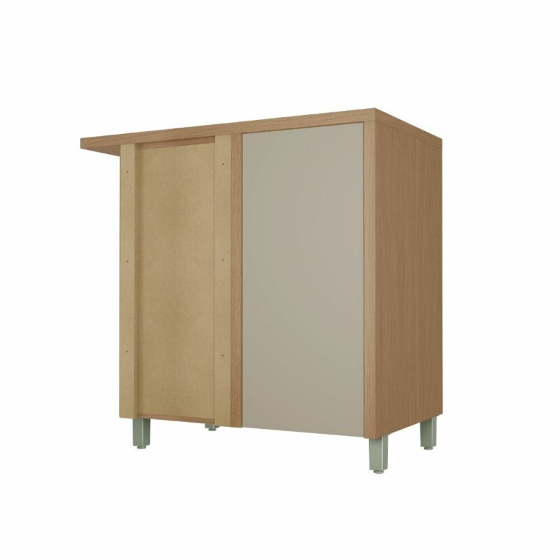BALCAO NESHER CANTO 1P ABRIR CONDENSSA 93CM CARVALHO/GREIGE